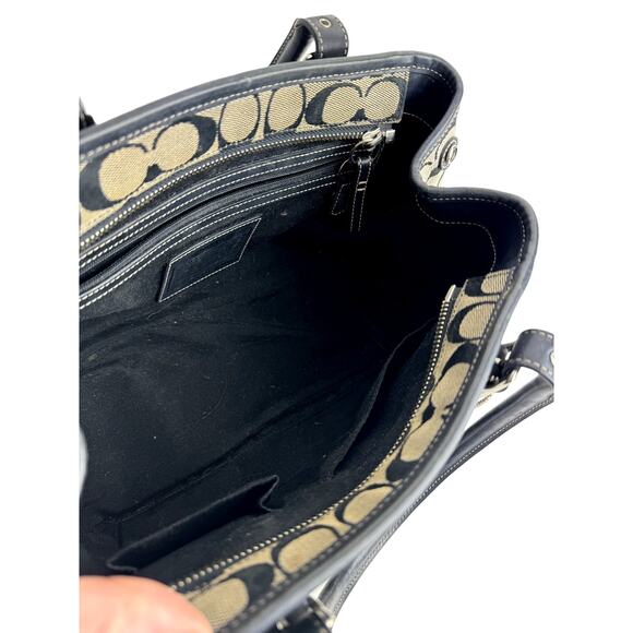 Y2K Era Coach Shoulder Bag Iconic Black and Gray Monogram Print Purse - Picture 14 of 16